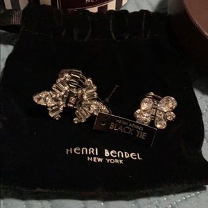 Hendri Bendel silver crystals hair accessories